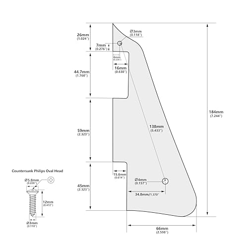 Banworks 3 Ply Les Paul Pickguard LP Pickguard Scratch Plate 2-Hole Electric Guitar Pickguard for USA Gibson Les Paul LP JT/HB-05 Vintage White - Thumbnail 2