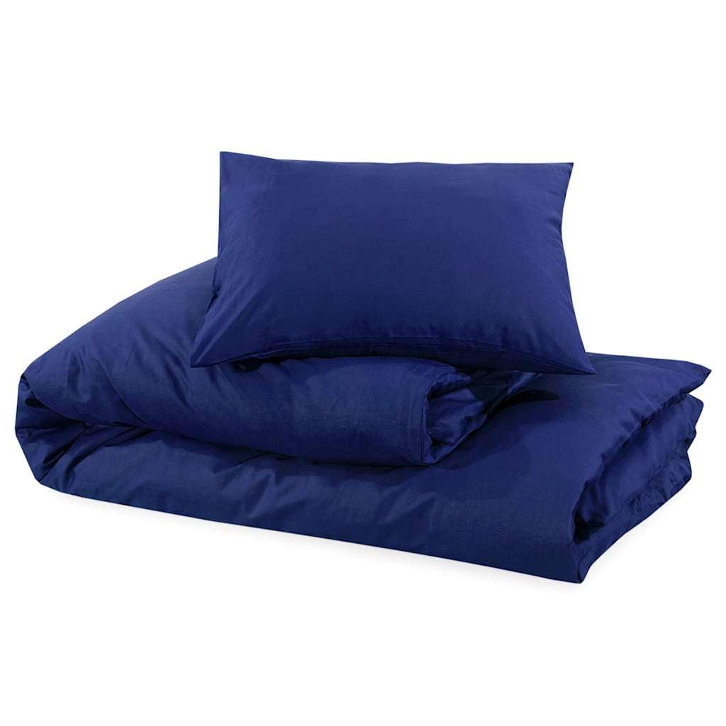 Generico Set Copripiumino Blu Marino 240x220 cm in Cotone,Biancheria,Lenzuola e Coperte,Copripiumini-136144