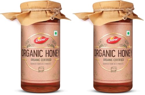 Image of Dabur Organic Honey - 500g | 100% Pure and Natural | NPOP Organic Certified | Raw, Unprocessed & Unpasteurized Honey | No Sugar Adulteration (Pack of 2)