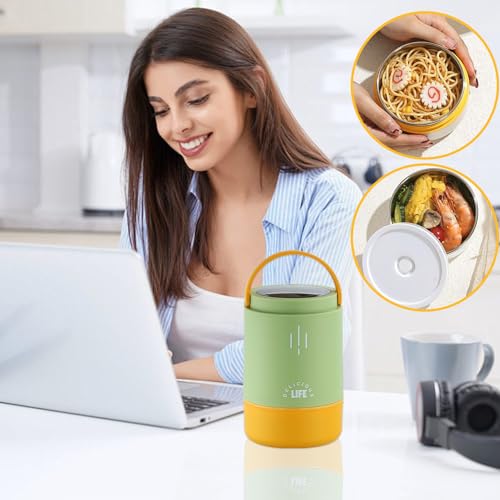 断熱されたランチボックス - ステンレス鋼の漏れ防止食品容器 - 絶縁食品瓶|大人向けの3層のベントボックス - オフィス用のポータブル、ラスト、スクラッチ耐性の食事保管、学校