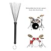 2Pcs Drum Brush Retractable Drum Wire Brushes Stainless Steel Drum Sticks Brush Jazz Percussion Accessories #3