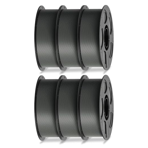 ANYCUBIC High Speed 3D Printer Filament 1.75mm Bundle, Rapid PLA Filament with High Prints Quality, Dimensional Accuracy +/- 0.02mm, 1KG Reusable Spool, 6 Pack Texture Grey
