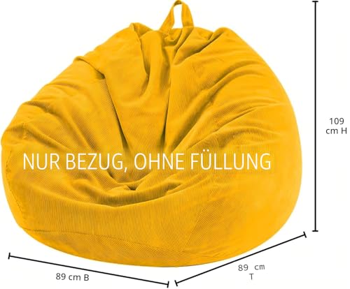 Nobildonna Sitzsackstuhl für Kinder und Erwachsene, nur Bezug (Keine Füllung) für Sofa-Stofftiere, 110 x 89 cm