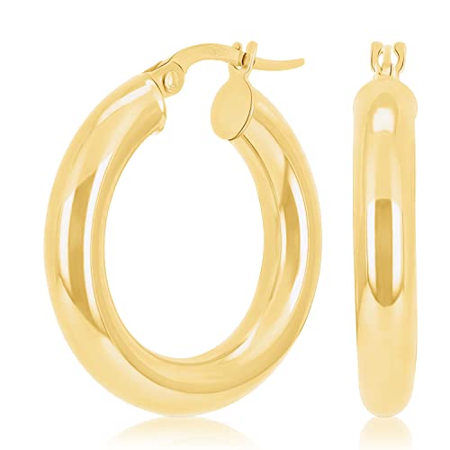 Small Hoop Earrings for Women, 14k Gold Earrings, Gold Earrings for Women Trendy, Gold Drop Earrings, 14k Gold Hoop Earrings, Hoop Earings - 3.9mm 0.9