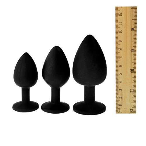3 Pcs 3 Size Silicone Jeweled Anal Butt Plugs Anal Trainer Toys Hmxpls Sex Love Games Personal Massager For Women Men Couples Lover (Black+White) #TOP4