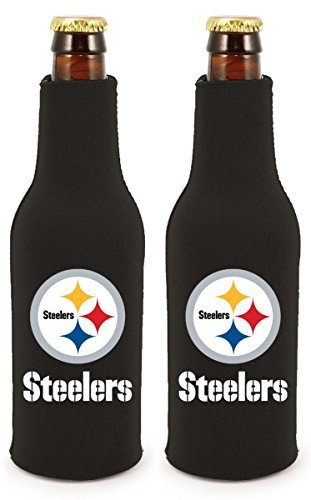NFL Football 2014 Team Color Logo Bottle Suit Holder Cooler 2-Pack (Pittsburgh Steelers)