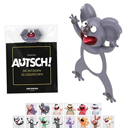 KXT Marque-page 3D amusant - Original AUTSCH! Animaux de dessin animé - Cadeau amusant pour enfants et adultes (koala)