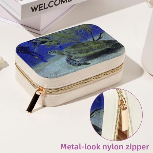 Boîte à bijoux tortue avec compartiments amovibles velours