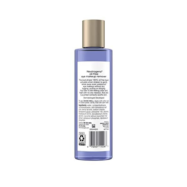 Neutrogena-Gentle-Tested-8-Fl-Oz Neutrogena Gentle Oil-Free Eye Makeup Remover & Cleanser for Sensitive Eyes, Non-Greasy Makeup Remover, Waterproof Mascara Remover, Dermatologist & Ophthalmologist Tested, 8 fl. oz