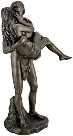 The Lovers Bronze Finished Man Carrying Woman Nude Statue