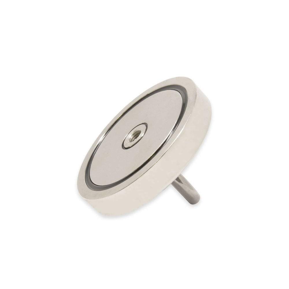 N42 Pot Neodimio Pot Magnet Con Mebolt A Pecchio M12 Per Pesca A Magnete, Recupero E Caccia Al Tesoro - 116mm Dia x 20mm - 400kg Di Traino - Pacco Di 1