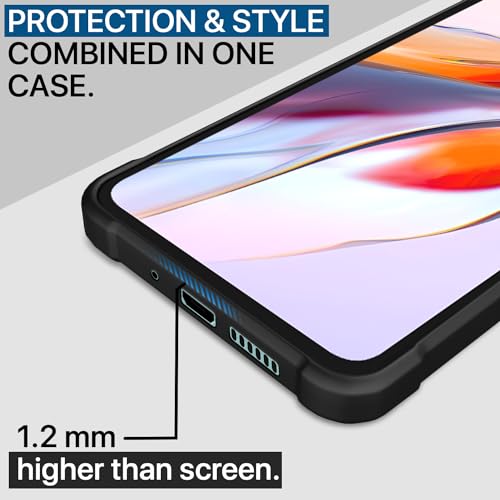 Image of Pikkme Redmi 12C / Poco C55 Back Cover | Hybrid Defender Series | Shockproof Armor Bumper | Ultimate Drop Protection | Soft TPU Case for Redmi 12C / Poco C55 (Black)