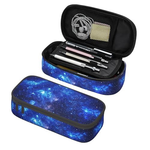 Gaakvrr Galaxy Space-Federmäppchen für Jungen und Kinder, süße Stiftebox, große Bleistifttasche mit doppeltem Reißverschluss, tragbare Bleistifttasche für Schul- und Bürobedarf