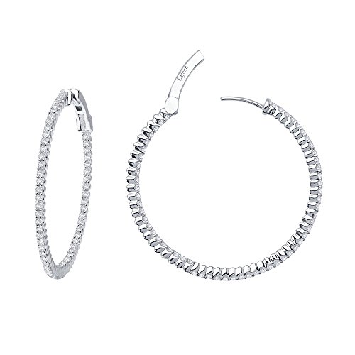 Lafonn Classic Sterling Silver Platinum Plated Lassire Simulated Diamond Earrings (1.77 Cttw) #TOP6