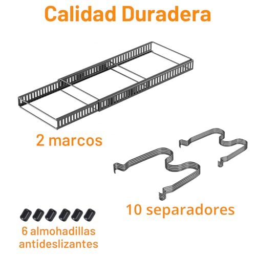Miniatura 7 de Zanfqvo Organizador De Sartenes, Extensible Organizador Tapas Ollas Con 10 Compartimentos, Soporte Tapas Y Sartenes Cocina Para Almacenar Tapas De Ollas,Platos