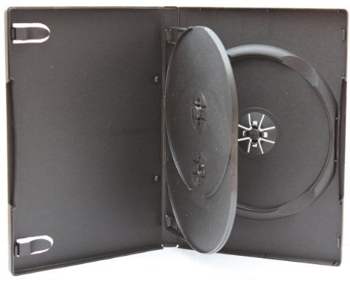 SquareDealOnline - DV3R14BKWT - 3 Disc Standard Size DVD Cases - Black - (50 Cases)