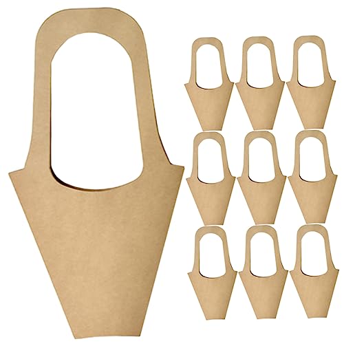 CHILDWEET 10個入り紙製花束用 バッグ 取っ手付き フラワー パッキング袋 軽量 耐久性 花束保管用紙袋 家用デコレーション