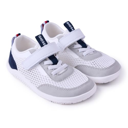 Gioseppo Holdrege   Zapatillas Barefoot de Rejilla para Niño con Acentos de Color, Cierre Ajustable y Suela Flexible y Antideslizante, Puntera Cuadrada, Color Azul Marino, Talla 30