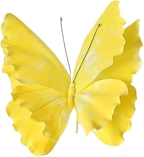 Bodas y espacios domésticos simulados PE mariposa colgante decoración, colgante ligero para uso en interiores y exteriores (amarillo)