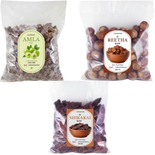 Whole Dried Amla, Reetha, Shikakai Raw Form for Hair Care Combo (100 g (Pack of 3) Total - 300gm) - Review, Price and Buying Guide