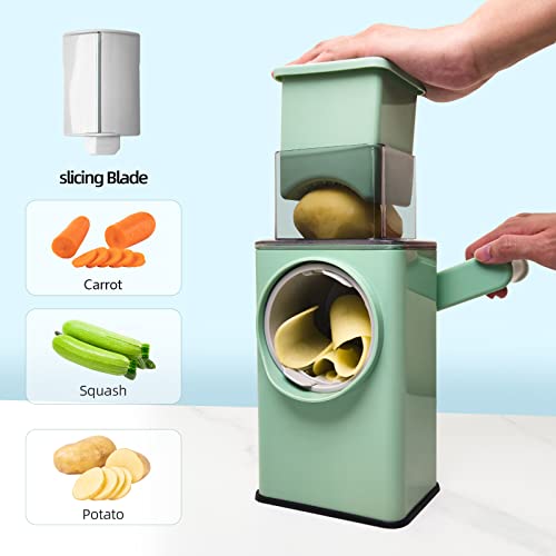 Vegetable Chopper With 3 Blades-Cheese Grater With Mandoline Slicer, Strong Suction Base, Easy To Clean, Vegetable Cutter For Potato, Vegetable, Cheese, Salad, Kitchen #TOP2