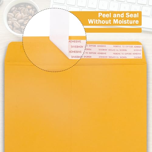 10x13 Catalog Envelopes Self Seal 100 Pack, Goefun 100GSM Paper Yellow Brown Manilla Envelopes with Peel and Seal Flap for Mailing, Organizing and Storage by Goefun - Image 2
