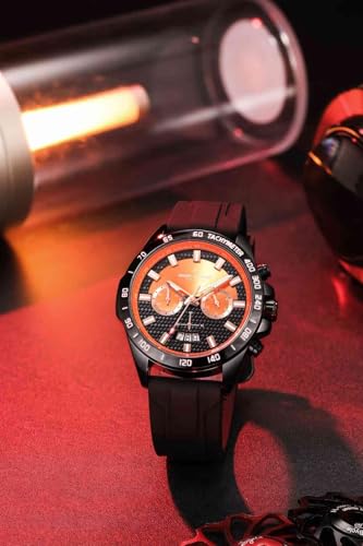 Image of Daniel Hechter Paris Pantheon Collection Pantheon Collection Unique Multifunctional Watch for Men with Textured Round Dial Silicon Strap & Date Indicator-DHM1010