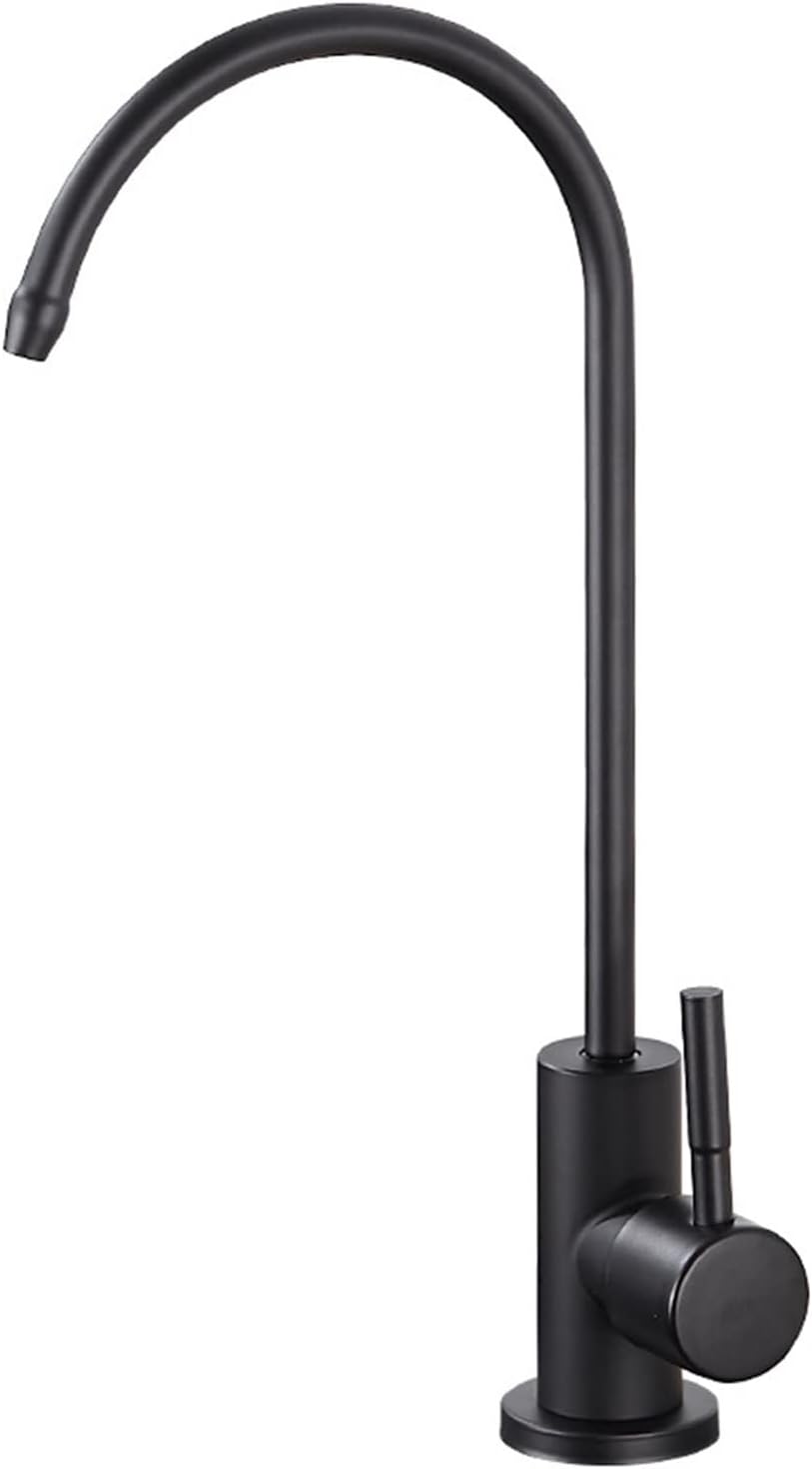 Deck Mounted 304 Stainless Steel Black Kitchen Faucets Direct Drinking Tap Single Handle Water Purifier Faucet Use Fit for Sink(Black a)