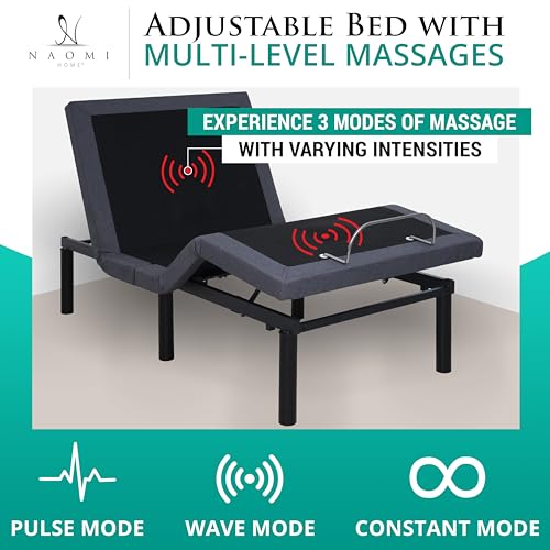 Idealbase adjustable bed frame twin with Lumbar Support & Head Tilt, Foot Incline, Back & Leg Massage, USB Ports, Massage Bed with Wireless Remote, Assembly Needed, Ergonomic Zero-Gravity Smart Bed