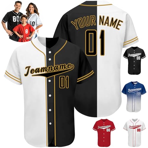 WBgjsnklbnl Maillot de baseball personnalisé - Uniforme de sport pour homme et femme - Cadeau pour adolescent - Blanc, Design26, L
