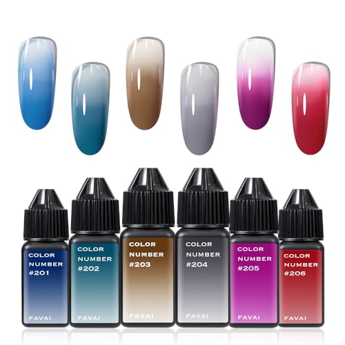 FAVAI 6 Colors Airbrush Gel Nail Polish Set - Fall & Winter Collection (#FW) 6 * 15ml