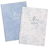 Engrowtic Set of 2 Vow Books His and Hers, Wedding Vow Books (6.06x4.17) Wedding Keepsake Essentials Elegant Bridal Shower Ceremony Gift Elopement Essentials(Blue,Floral)