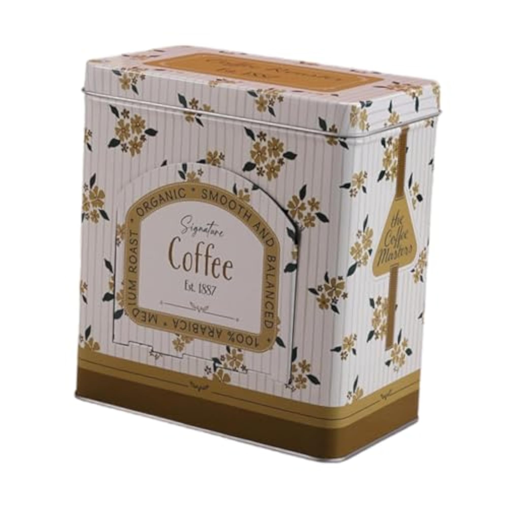 Vintage Style Coffee Tin Box, Compact Storage Jar