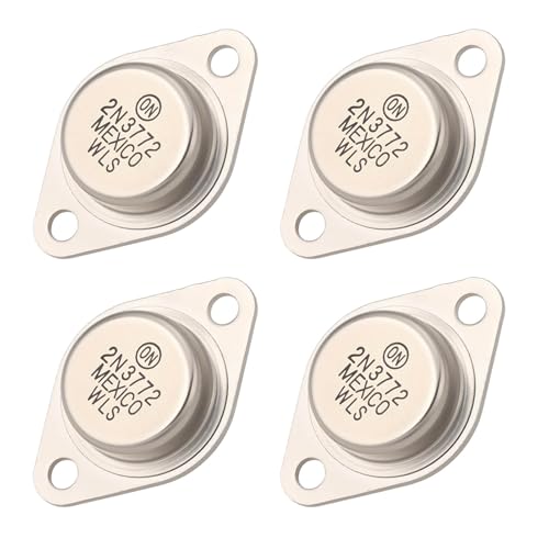 Image of eMagTech 4 Pack High Power NPN Switching Transistors 2N3772 60V 20A to-3 for Power Amplifiers Motor Drives and Power Control