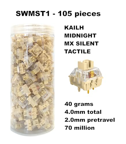 Cortek Set 105 Sottotasti Switch Kailh Midnight Mx Silent Tactile