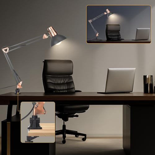 FIRVRE Black Retro Metal Swivel Arm Desk Lamp Adjustable Architect Morden Table Lamp High Task Lamp with Switch for Bedroom Study Room Home Office by FIRVRE - Image 6