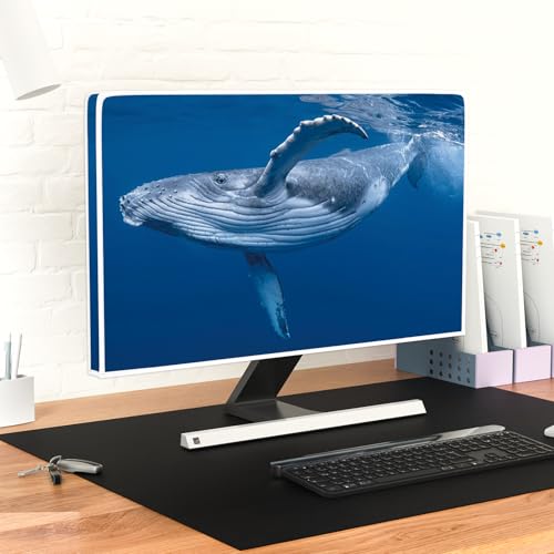 Image of Whale Waterproof Screen TV Cover 58,59,60 Inch Waterproof Marine Animals TVs Screen Covers Oceanic Themed Anti-Static Dustproof Protective Cover for Desktop TVs Hanging TV LED LCD OLED