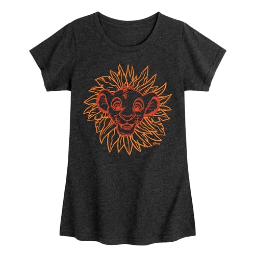 Disney - The Lion King - Simba Linocut - Toddler & Youth Girls Raglan Graphic T-Shirt