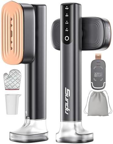Steamer for Clothes Portable Handheld Garment Steamer,15s Fast Heat-up,180ml Tank,Steamer Ironing Gloves,35 Minutes of Continuous Ironing for Travel and Home(Black)