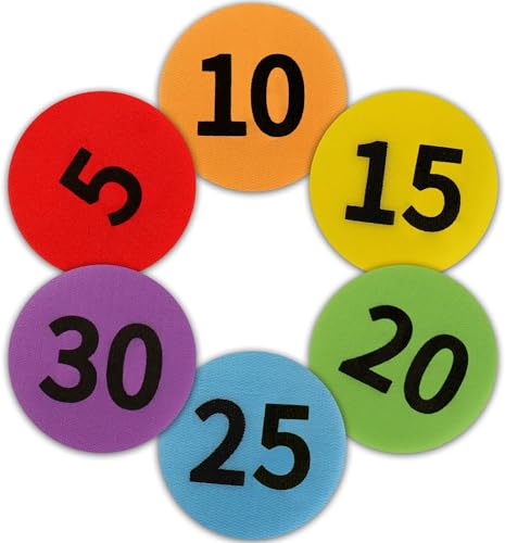 Sit Carpet Classroom Dots, 30Pack Sitting Floor dotss, 6 Colors Rug Circles Markers Dots with Numbers 1-30 for Teacher Supplies Elementary School Kindergarten Classroom Must Have Decoration