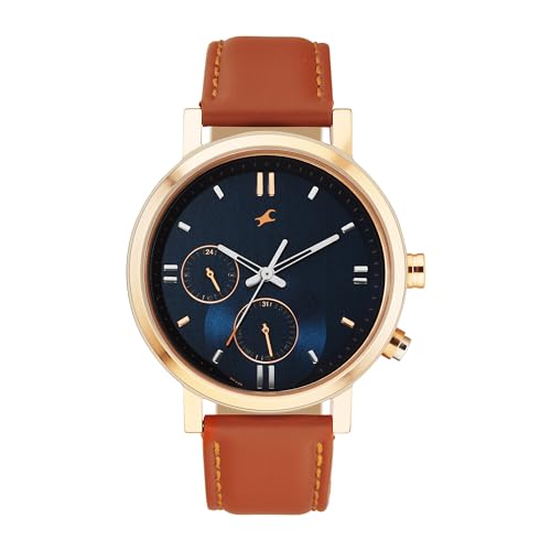 Fastrack Tick Tock Quartz Analog Blue dial Leather Strap Watch for Men-3287KL03 (B0CLRC4D6Y) Amazon Price History, Amazon Price Tracker