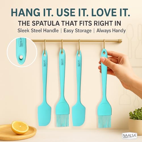 Image of NAALSA GLENZ Silcione Oil Brush with Steel Core, 27.5 cm 11inch Length, Heat Resistant up to 230C Brush for Kitchen, Dosa Tawa, Baking & Grilling (1pc Brush)