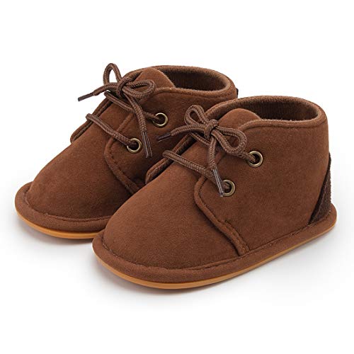 Hsdsbebe Baby Boots Cotton Anti Slip Soft Rubber Sole Infant Boys Girls Ankle Sneakers Newborn Unisex First Walker Prewalker Shoes(Z141 Dark Brown,1) #TOP4