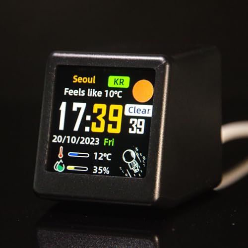 Pequeño reloj digital con animación LED de temperatura ambiente y humedad para hogar 5