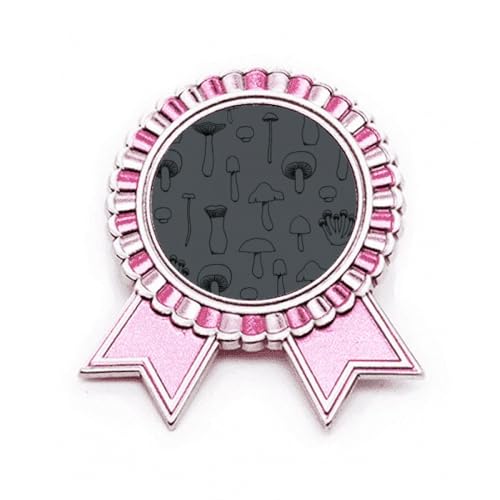 Broche champignon créature rose en métal taille M pour accessoiriser une veste