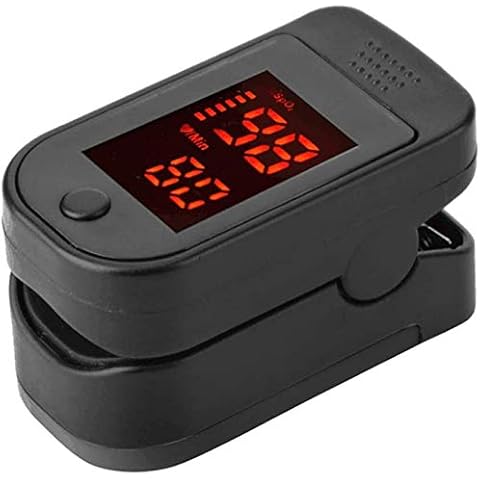 LYXMY Fingertip Pulse Oximeter with LED Display,Portable Oxygen Saturation Monitor Heart Rate,Pulse Rate for Family Health Care(Black) Cover