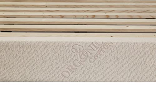PlushBeds Orthopedic Foundation 5.5\" Low Profile| Sturdy Spruce Wood Frame |Wrapped in GOTS Certified Organic Cotton Fabric | Heat Treated | Greater Breathability & Durability| King