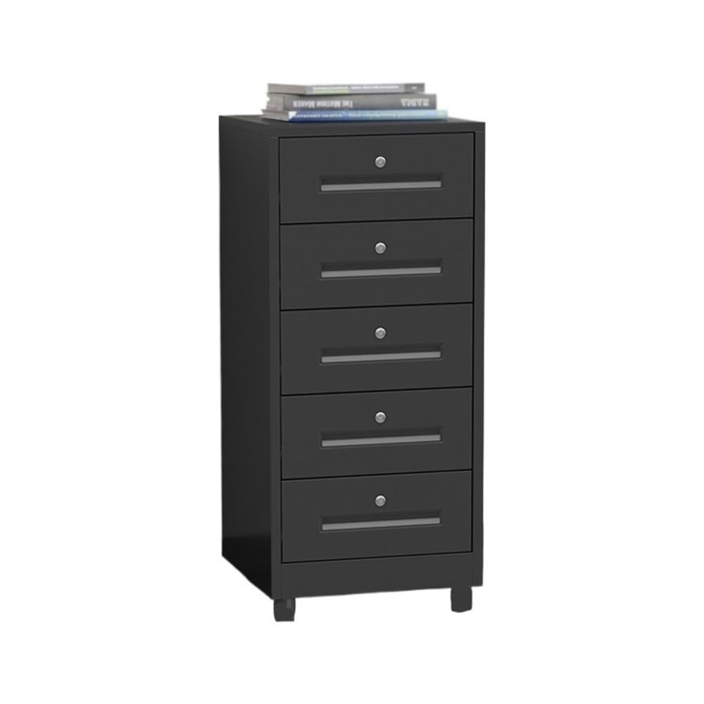MYUYEE 5-Layer Sto Cabinet For Home & Office, 1.2Mm Thick Steel File Nizer, Slish Black Study & Living Room Solut (Black)