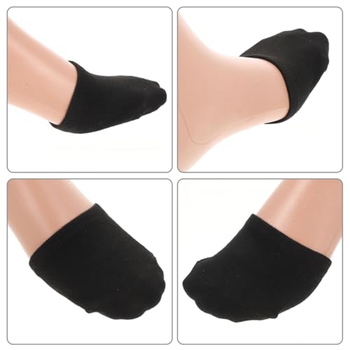 Image of 10 Pairs Black Cotton Half Socks for Women High Heel Invisible Sock Breathable Forefoot Pads Ball of Foot Cushions for Women