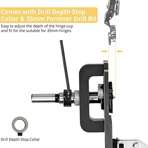 35mm Hinge Jig, AMTOVL Cabinet Hinge Jig Drilling Hole Puncher Hinge Drilling Jig Hole Guide Woodworking Dowel Jig Drill Guide Locator for Door Kitchen Cabinet Hinge